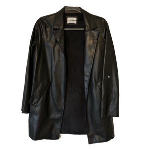 Oversized Leather Blazer-Like Jacket